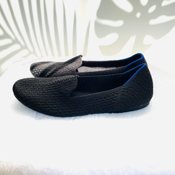 Rothy’s Loafer Black Honeycomb Size 8 Round Toe Knit Classic Flats NWOB - Picture 4 of 8